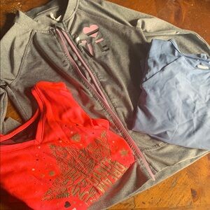 Like NEW Bundle of 3 items shirts and jacket and Red Graphic Tee
